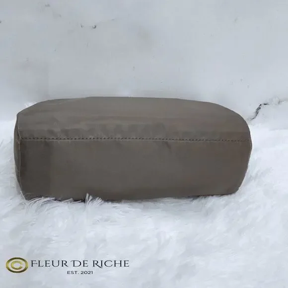 Prada Necessaire Tessuto Nylon Small Toiletry Clutch Case Gray Argilla 1NA011 - Picture 6 of 13